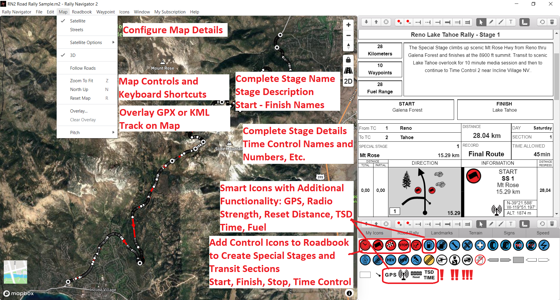 Crear un roadbook de rally – Software de roadbook
