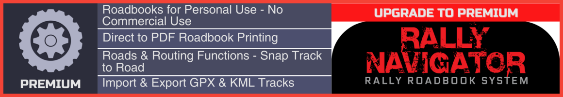 Rally Navigator roadbook creation feature